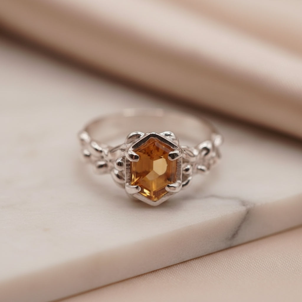 Citrine Blossom Ring