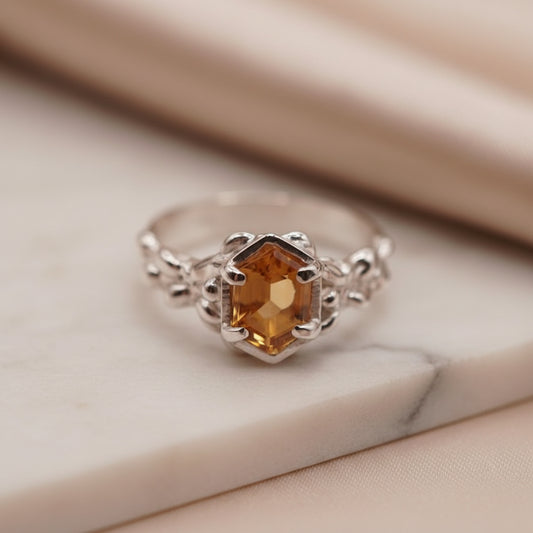 Citrine Blossom Ring