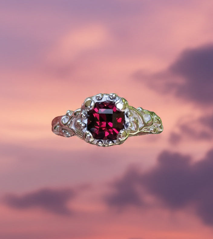 Garnet Crown Ring