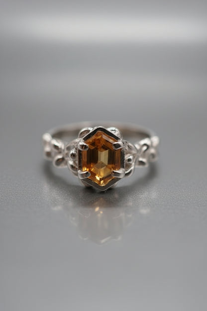 Citrine Blossom Ring
