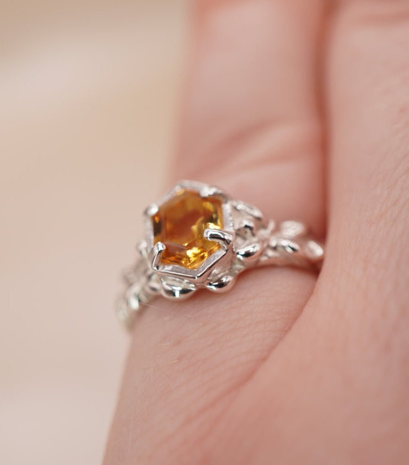 Citrine Blossom Ring